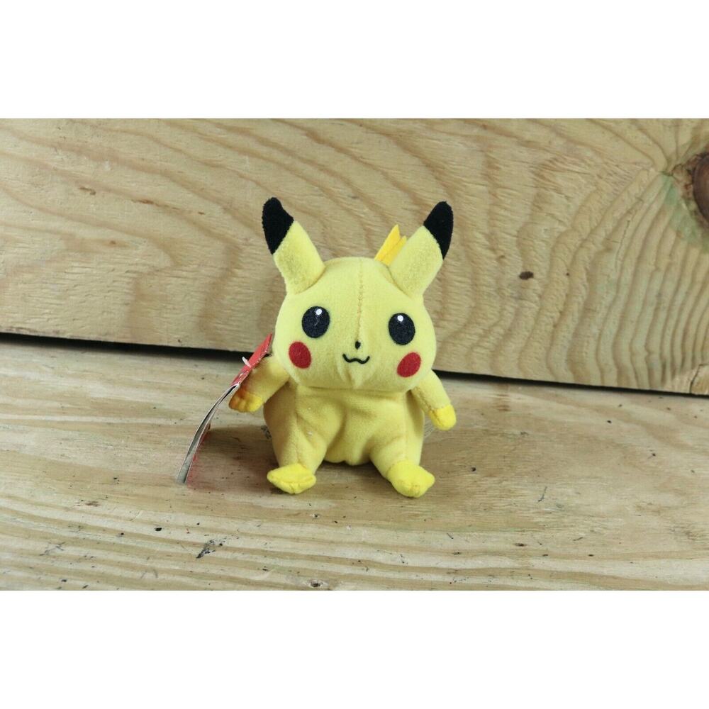 Pokemon Figures Plush Pikachu #25 Yellow 5" Hasbro Vintage Anime Nintendo 1998
